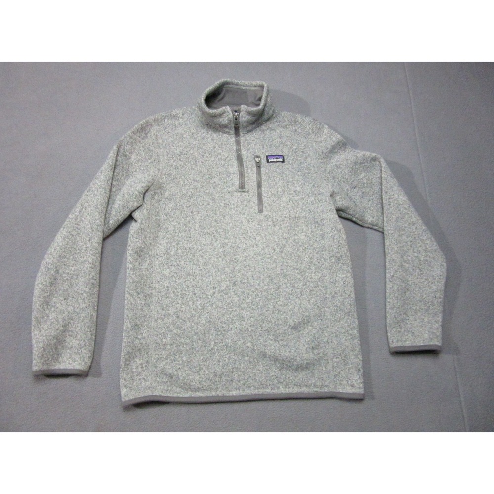 Patagonia Jacket Boys XL 14 Gray Excellent Better Sweater Fleece 1/4 Zip 65706
